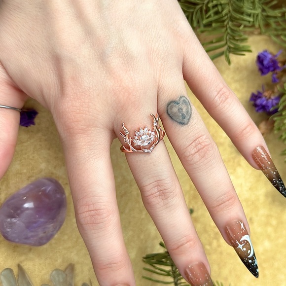 Fireheart Antler Ring - Picture 2 of 3